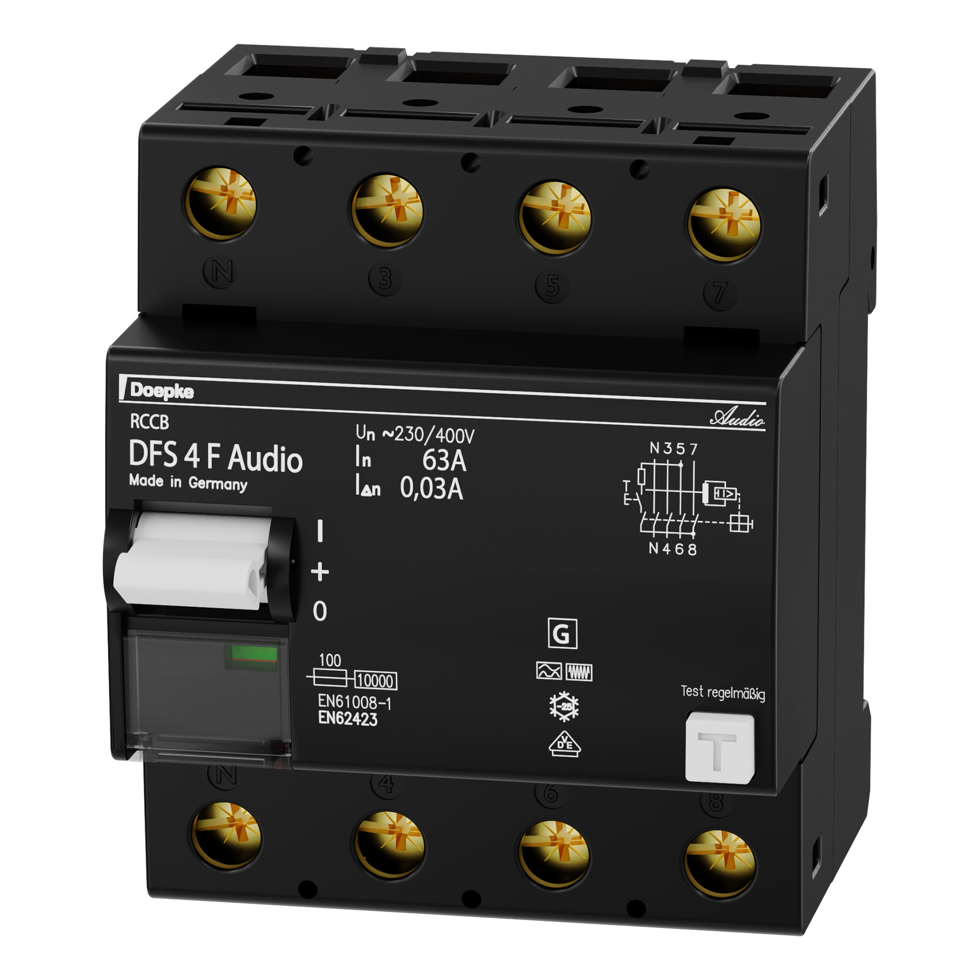 Doepke Audio FI Fehlerstromschutzschalter DFS 4 063-4/0,03-F Audio